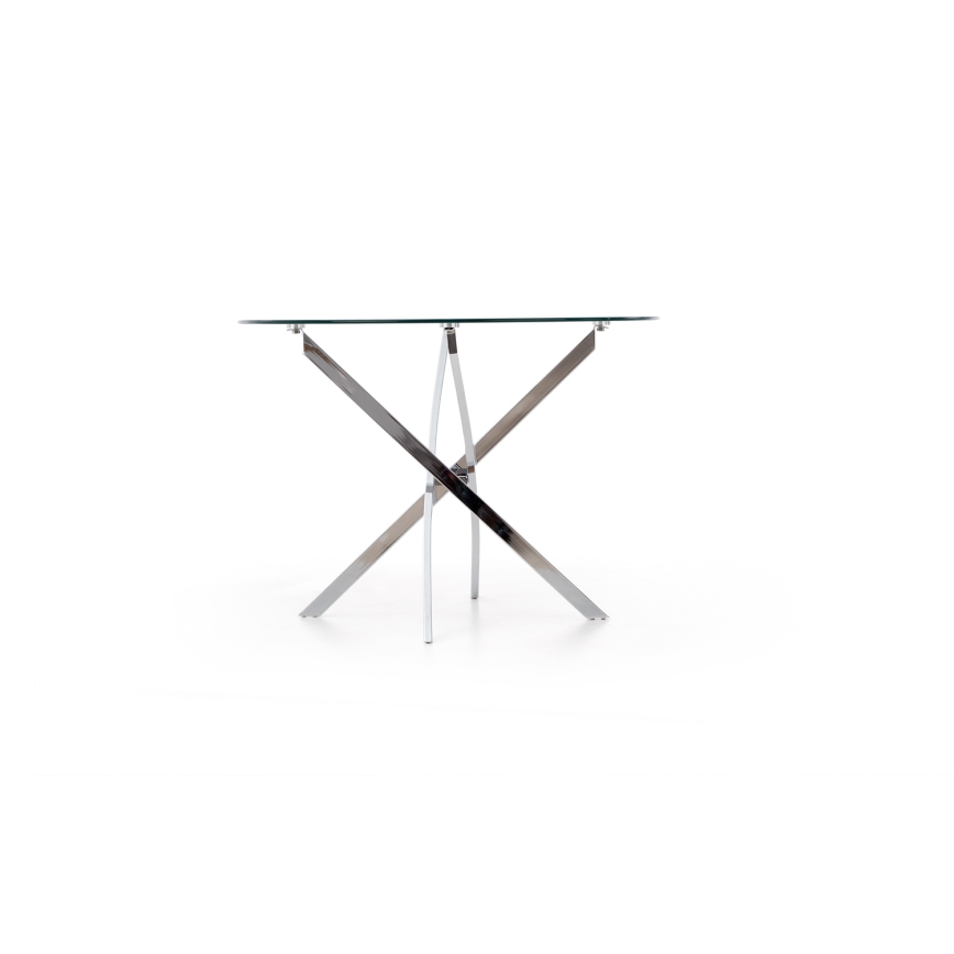 Masă de dining ESTEN, transparent/argintiu