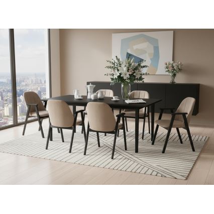 Masă de dining extensibilă DOMO 150/190x80 cm, neagră