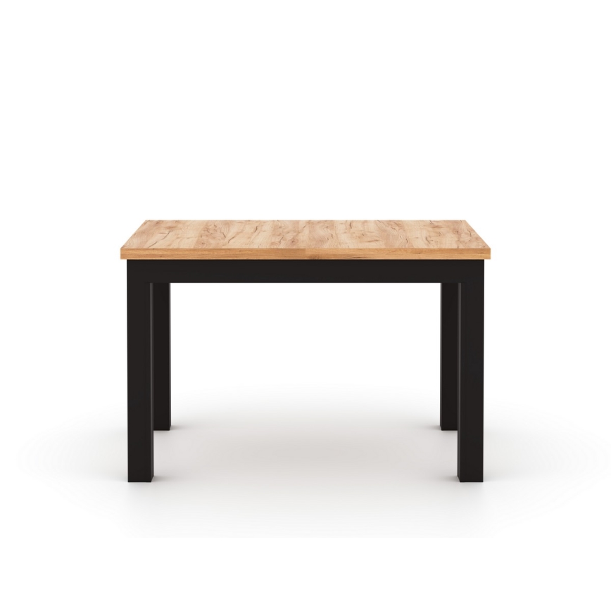 Masă de dining extensibilă DOO 120/160 x 75 cm, stejar Artisan/negru