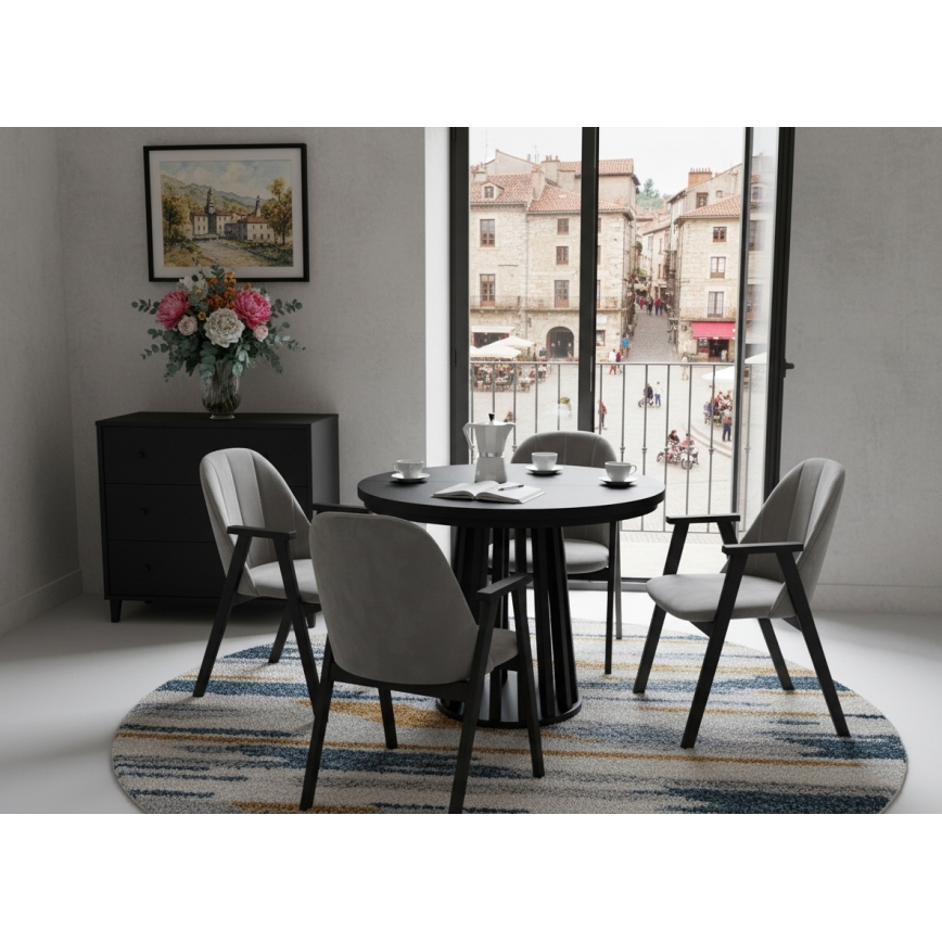 Masă de dining extensibilă NEXUS 100/140x77 cm neagră