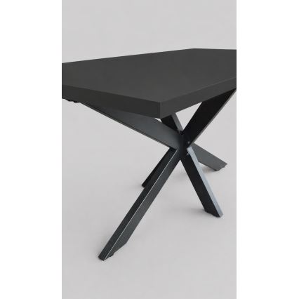 Masă de dining extensibilă SAMLE, 150/190 x 80 cm, neagră