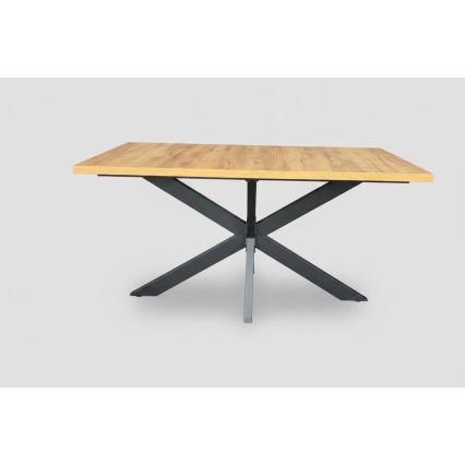 Masă de dining extensibilă SAMLE 150/190 x 80 cm stejar craft/negru