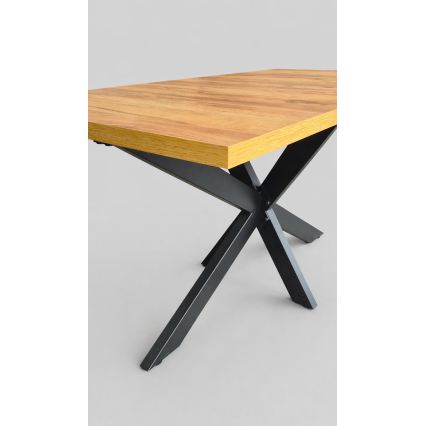 Masă de dining extensibilă SAMLE 150/190 x 80 cm stejar craft/negru