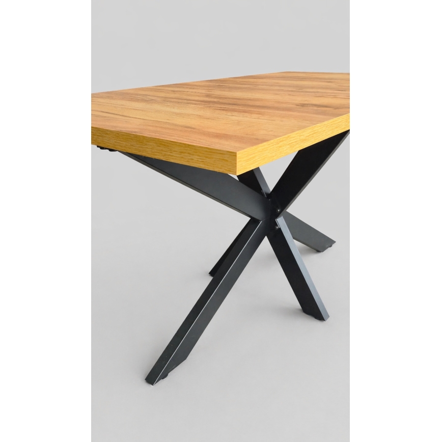 Masă de dining extensibilă SAMLE 150/190 x 80 cm stejar craft/negru