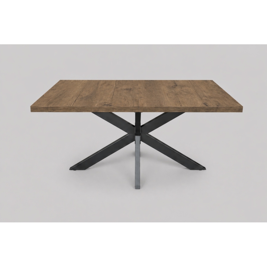Masă de dining extensibilă SAMLE 150/190x80 cm, stejar Lefkas/negru