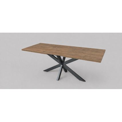 Masă de dining extensibilă SAMLE 150/190x80 cm, stejar Lefkas/negru