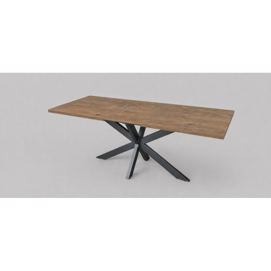 Masă de dining extensibilă SAMLE 150/190x80 cm, stejar Lefkas/negru
