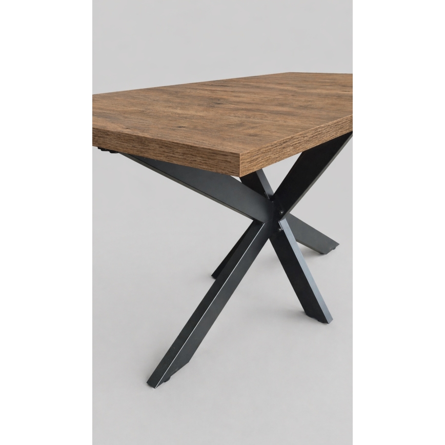 Masă de dining extensibilă SAMLE 150/190x80 cm, stejar Lefkas/negru