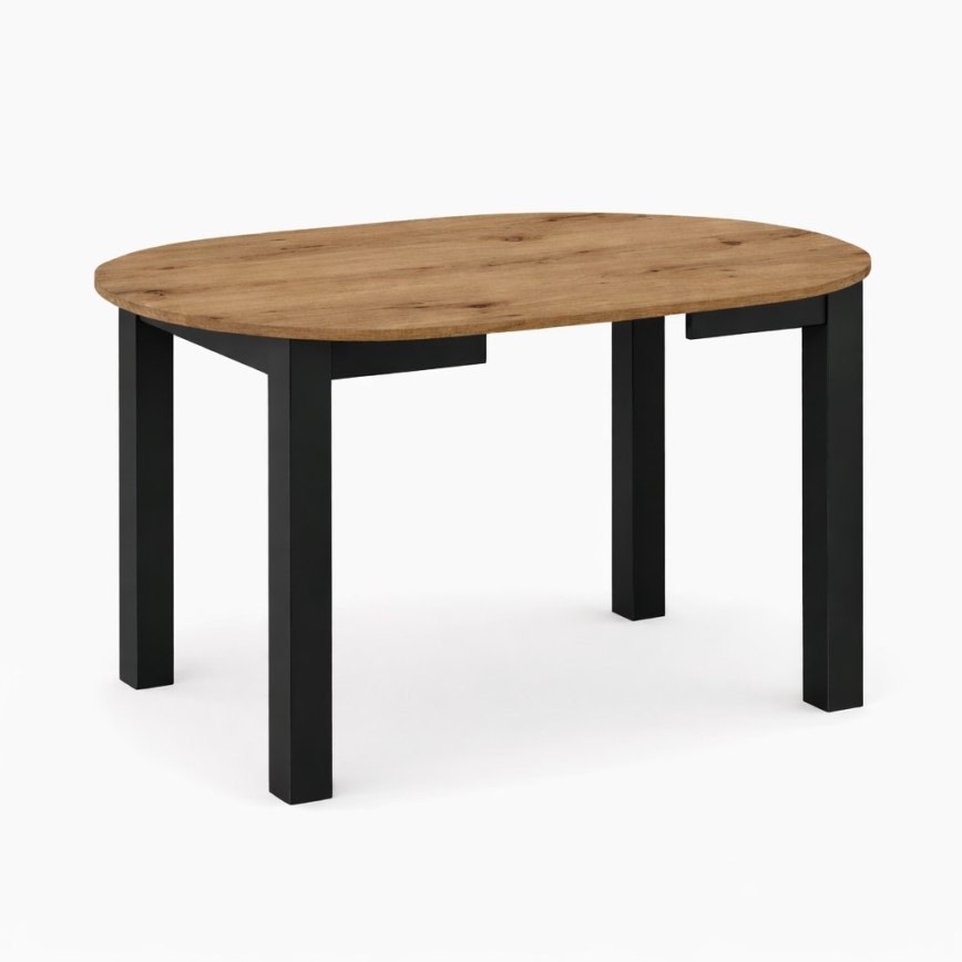 Masă de dining extensibilă WILY, stejar artisan/negru