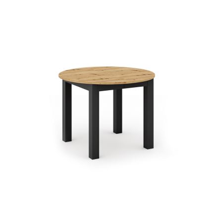 Masă de dining extensibilă WILY, stejar artisan/negru