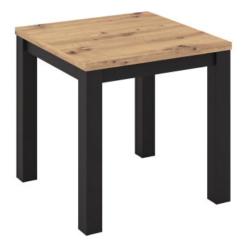 Masă de dining extensibilă ZARO, 80/160 x 80 cm, stejar artisan/negru