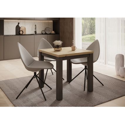 Masă de dining extensibilă ZARO, 80/160 x 80 cm, stejar artisan/negru