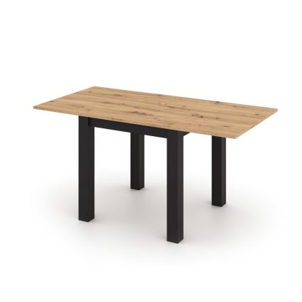 Masă de dining extensibilă ZARO, 80/160 x 80 cm, stejar artisan/negru
