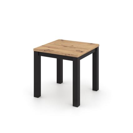 Masă de dining extensibilă ZARO, 80/160 x 80 cm, stejar artisan/negru