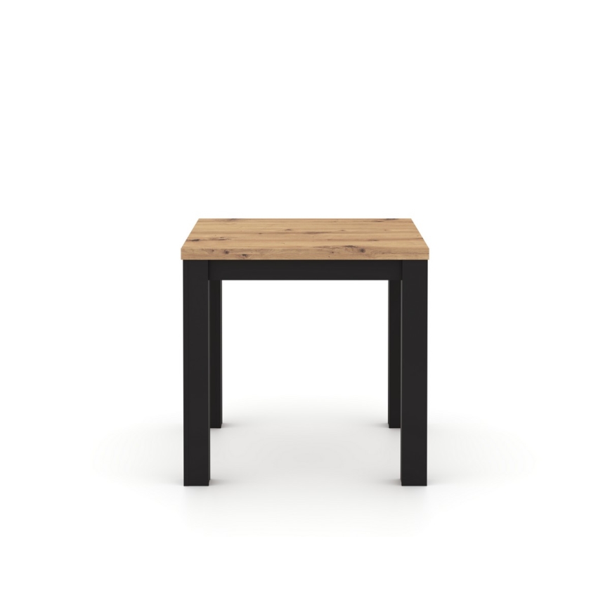 Masă de dining extensibilă ZARO, 80/160 x 80 cm, stejar artisan/negru