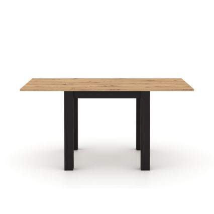 Masă de dining extensibilă ZARO, 80/160 x 80 cm, stejar artisan/negru