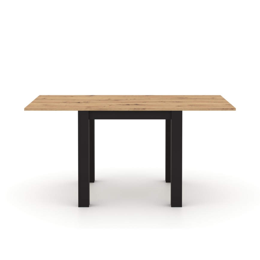 Masă de dining extensibilă ZARO, 80/160 x 80 cm, stejar artisan/negru