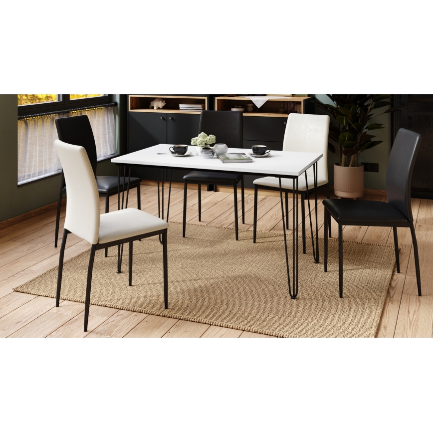 Masă de dining HALIJA albă