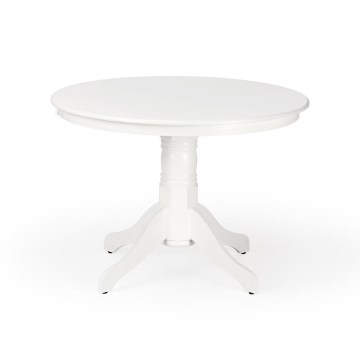 Masă de dining KOTI, diametru 106 cm, albă