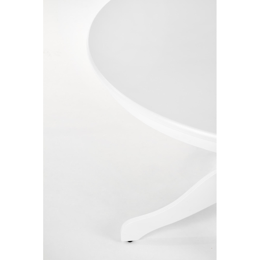 Masă de dining KOTI, diametru 106 cm, albă