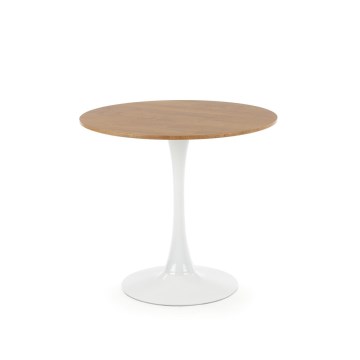Masă de dining LUGI Ø 80 cm, maro/albă