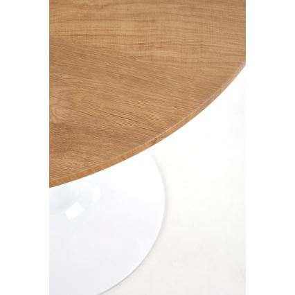 Masă de dining LUGI Ø 80 cm, maro/albă