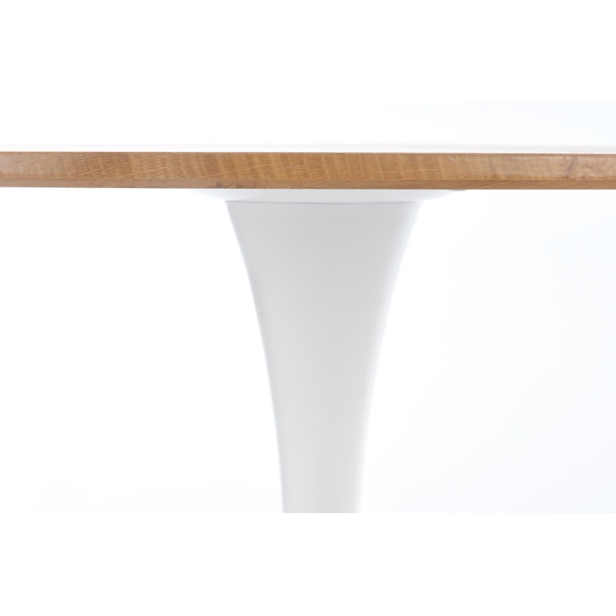Masă de dining LUGI Ø 80 cm, maro/albă