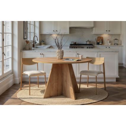 Masă de dining MATIN, diametru 120 cm, stejar
