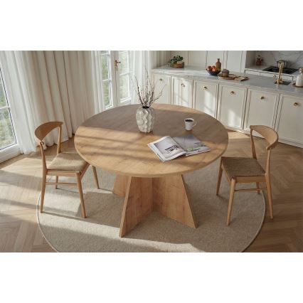 Masă de dining MATIN, diametru 120 cm, stejar