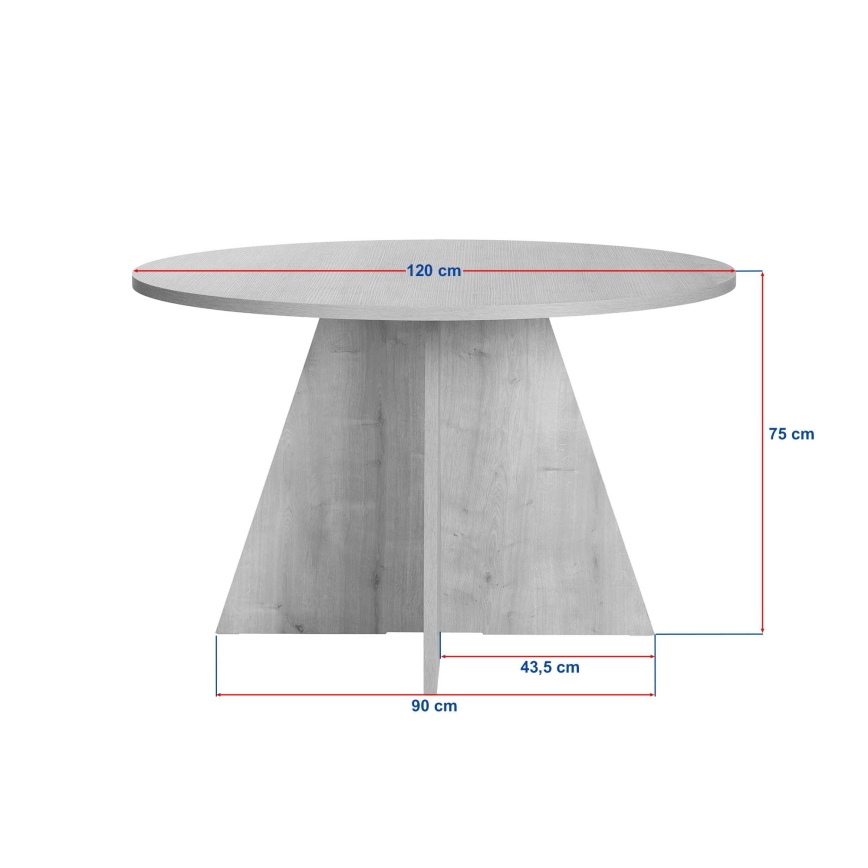 Masă de dining MATIN, diametru 120 cm, stejar