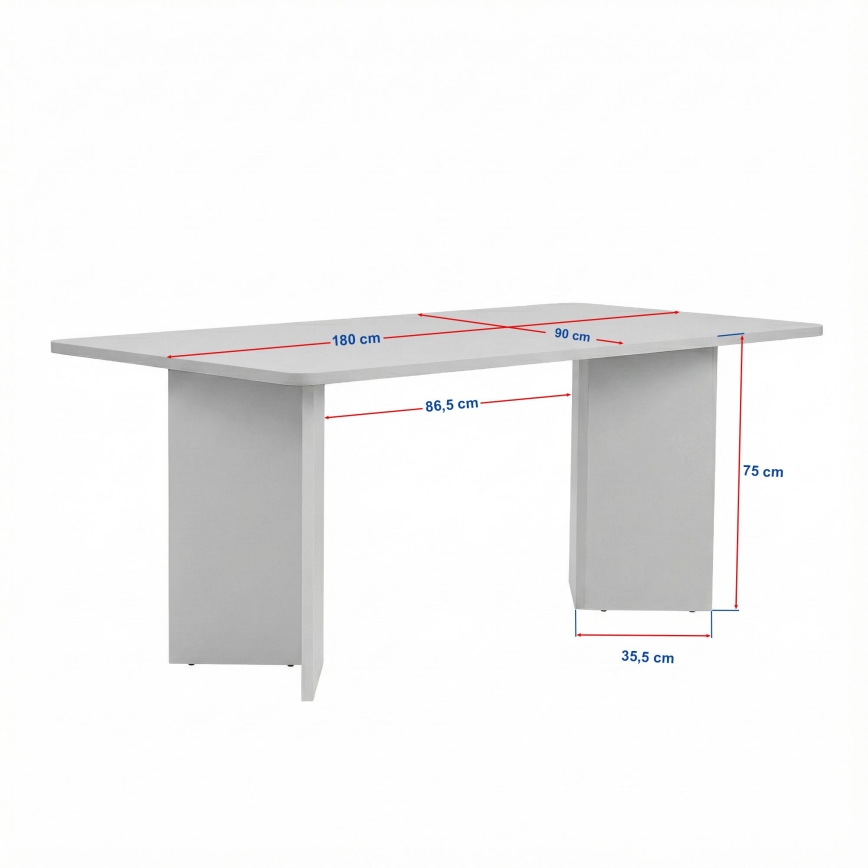 Masă de dining NEL 180x90 cm, bej