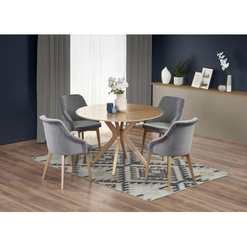 Masă de dining NICOLAS, Ø 120 cm, maro