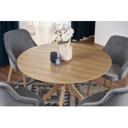 Masă de dining NICOLAS, Ø 120 cm, maro