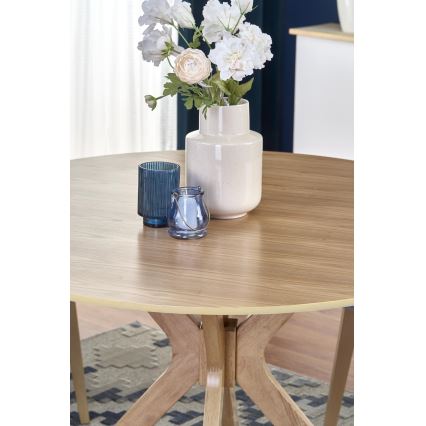 Masă de dining NICOLAS, Ø 120 cm, maro