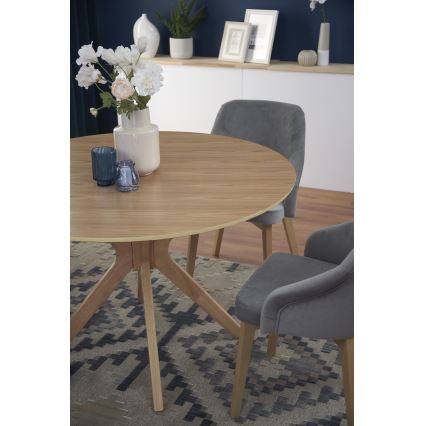Masă de dining NICOLAS, Ø 120 cm, maro