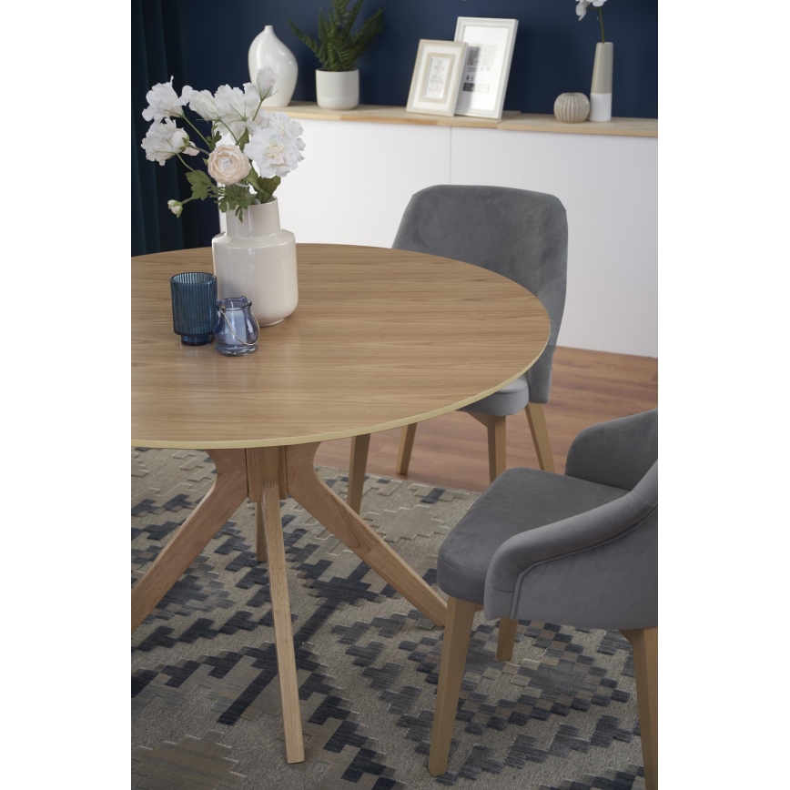 Masă de dining NICOLAS, Ø 120 cm, maro