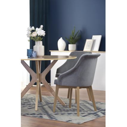 Masă de dining NICOLAS, Ø 120 cm, maro