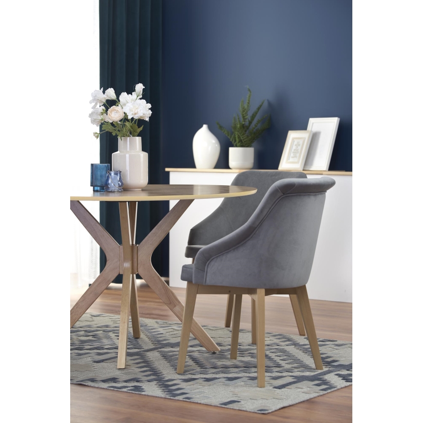 Masă de dining NICOLAS, Ø 120 cm, maro