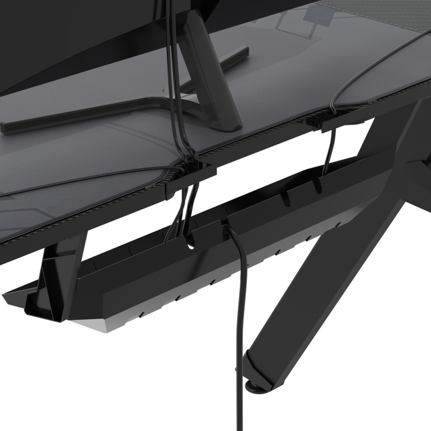 Masă de joc FALCON cu iluminare LED RGB, 156x60 cm, negru