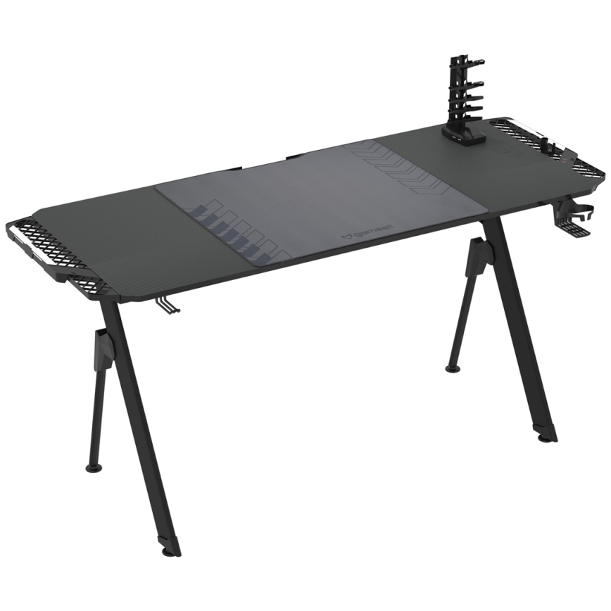 Masă de joc FALCON cu iluminare LED RGB, 156x60 cm, negru