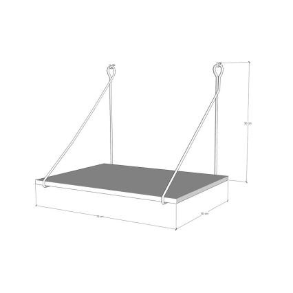 Masă de lucru de perete TUNA 50x70 cm maro/neagră