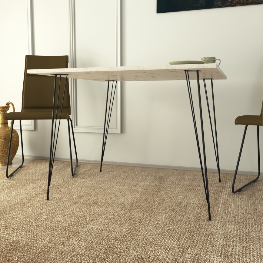 Masă de sufragerie SANDALF 75x90 cm albă/neagră