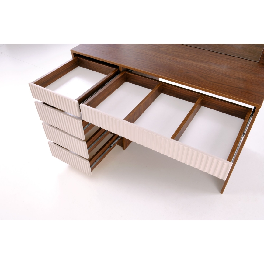 Masă de toaletă AMORIO, 120 x 55 cm, cașmir/decor nuc