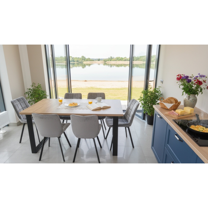 Masă de dining extensibilă COLIN, stejar