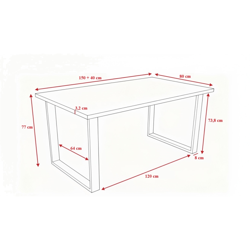 Masă de dining extensibilă COLIN, stejar