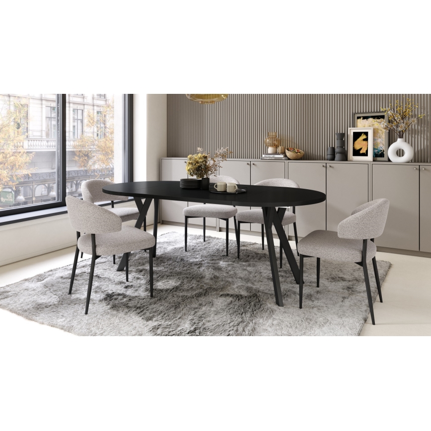 Masă extensibilă de dining ARTUR, neagră
