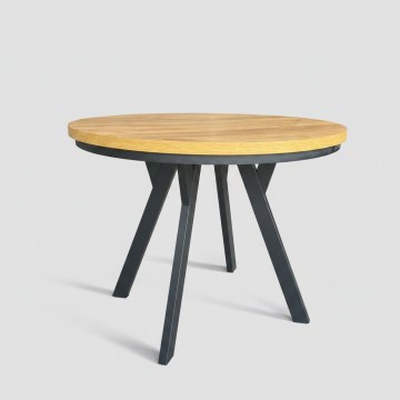 Masă extensibilă de dining CENTRO 100/140 x 77 cm, stejar craft/negru