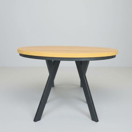 Masă extensibilă de dining CENTRO 100/140 x 77 cm, stejar craft/negru
