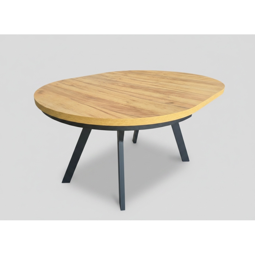 Masă extensibilă de dining CENTRO 100/140 x 77 cm, stejar craft/negru