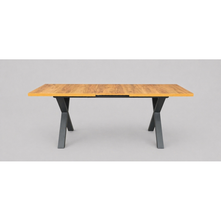 Masă extensibilă de dining DOMO 150/190x80 cm stejar craft/negru
